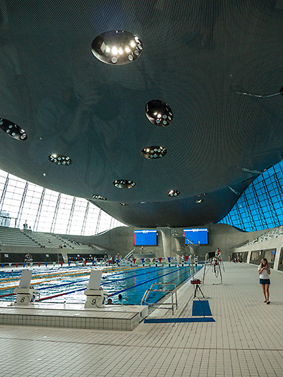 Aquatics hall, Queen Elizabeth park, Stratford, london